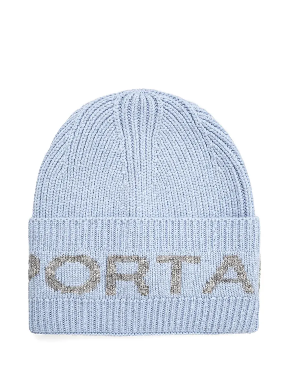 Sportalm logo-knit turn-up beanie hat - Blu