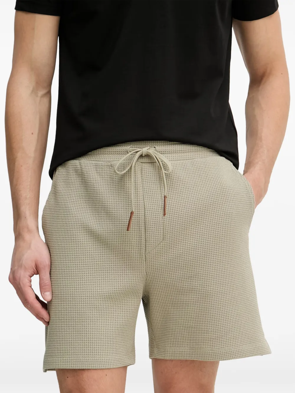 Trussardi waffle-knit drawstring shorts - Verde