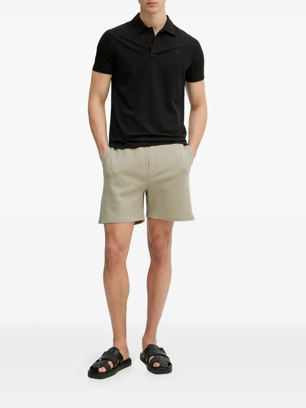 Trussardi Wafelgebreide shorts met trekkoord Groen