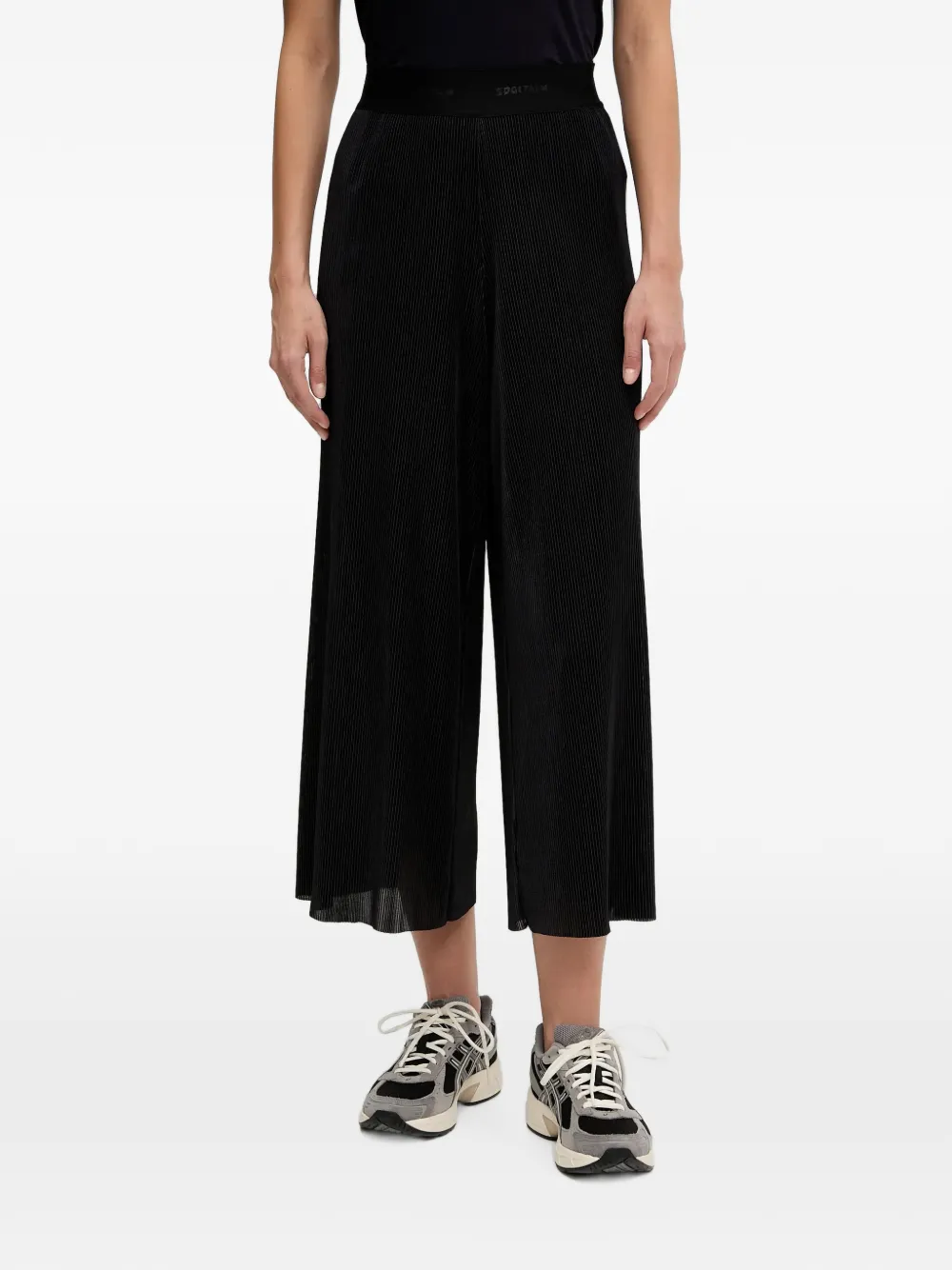 Sportalm plissé-effect logo-waistband trousers