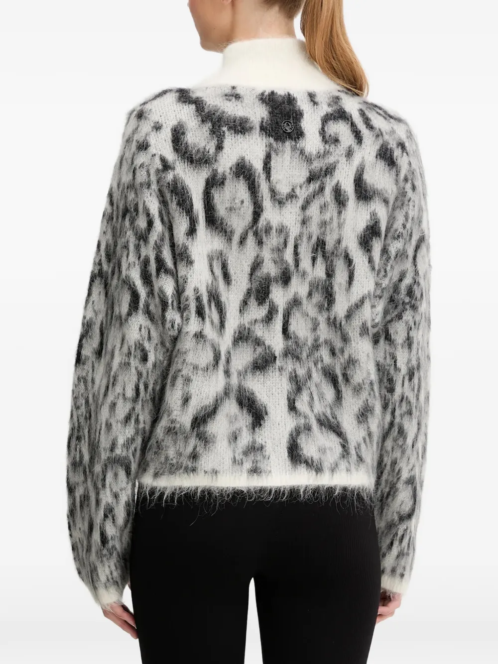 Sportalm Trenton leopard-print zip-up cardigan Grijs