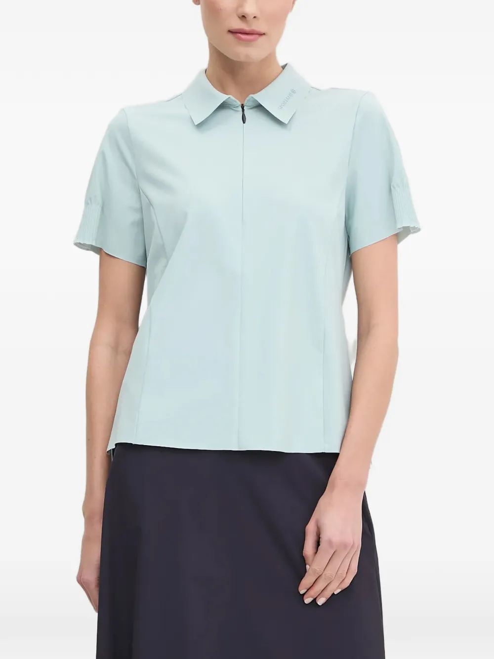 Sportalm zip-up pleated-sleeve polo shirt