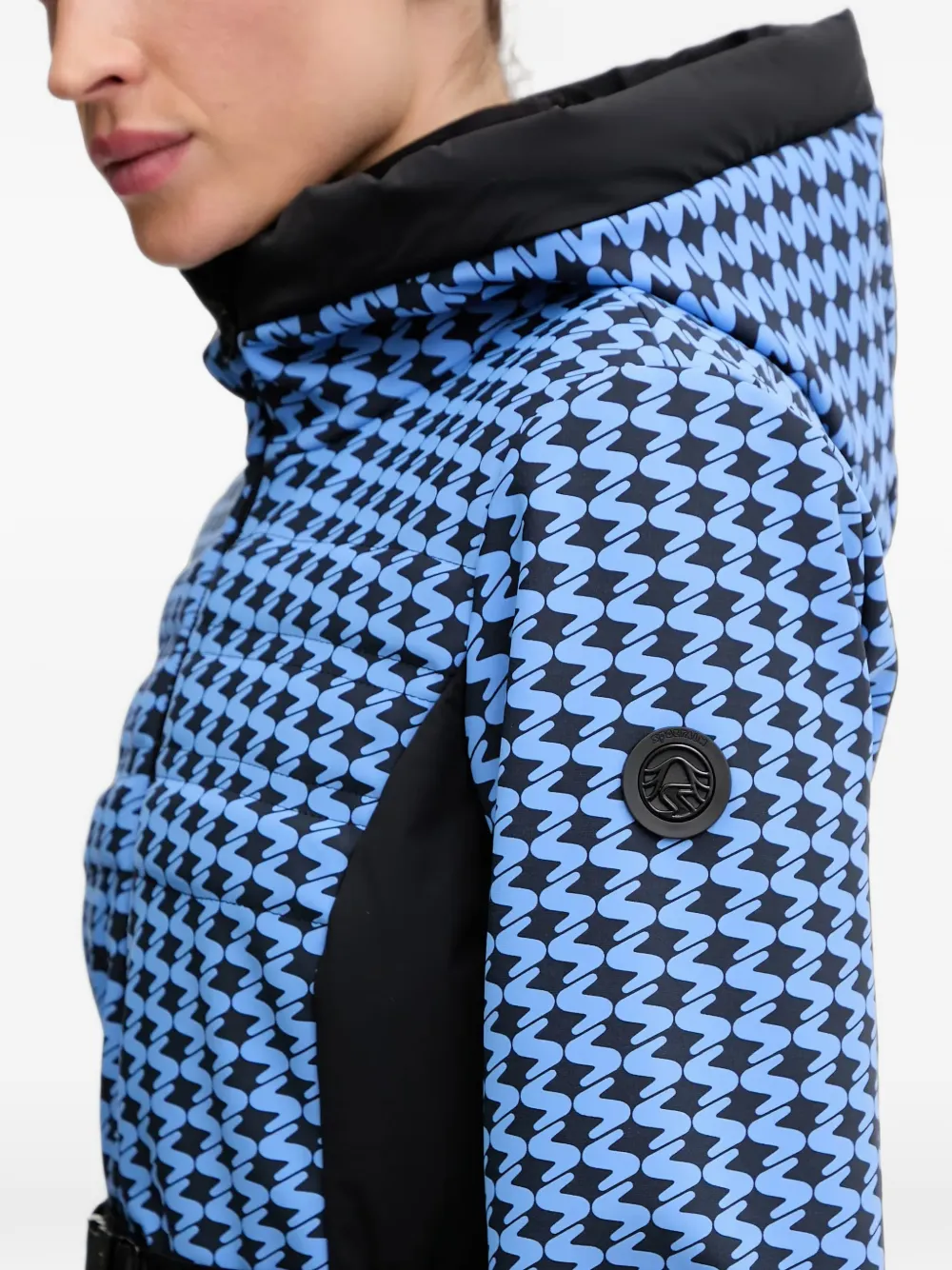 Sportalm Ski-jack met patroon en ceintuur Blauw