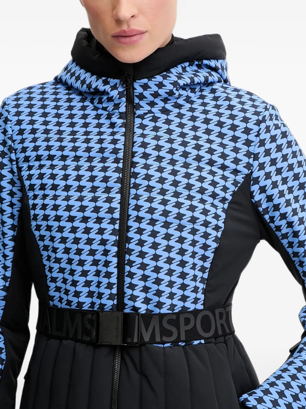 Sportalm Ski-jack met patroon en ceintuur Blauw