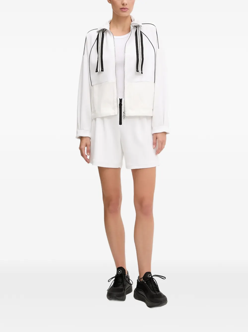 Sportalm logo-waistband pleated shorts - Bianco