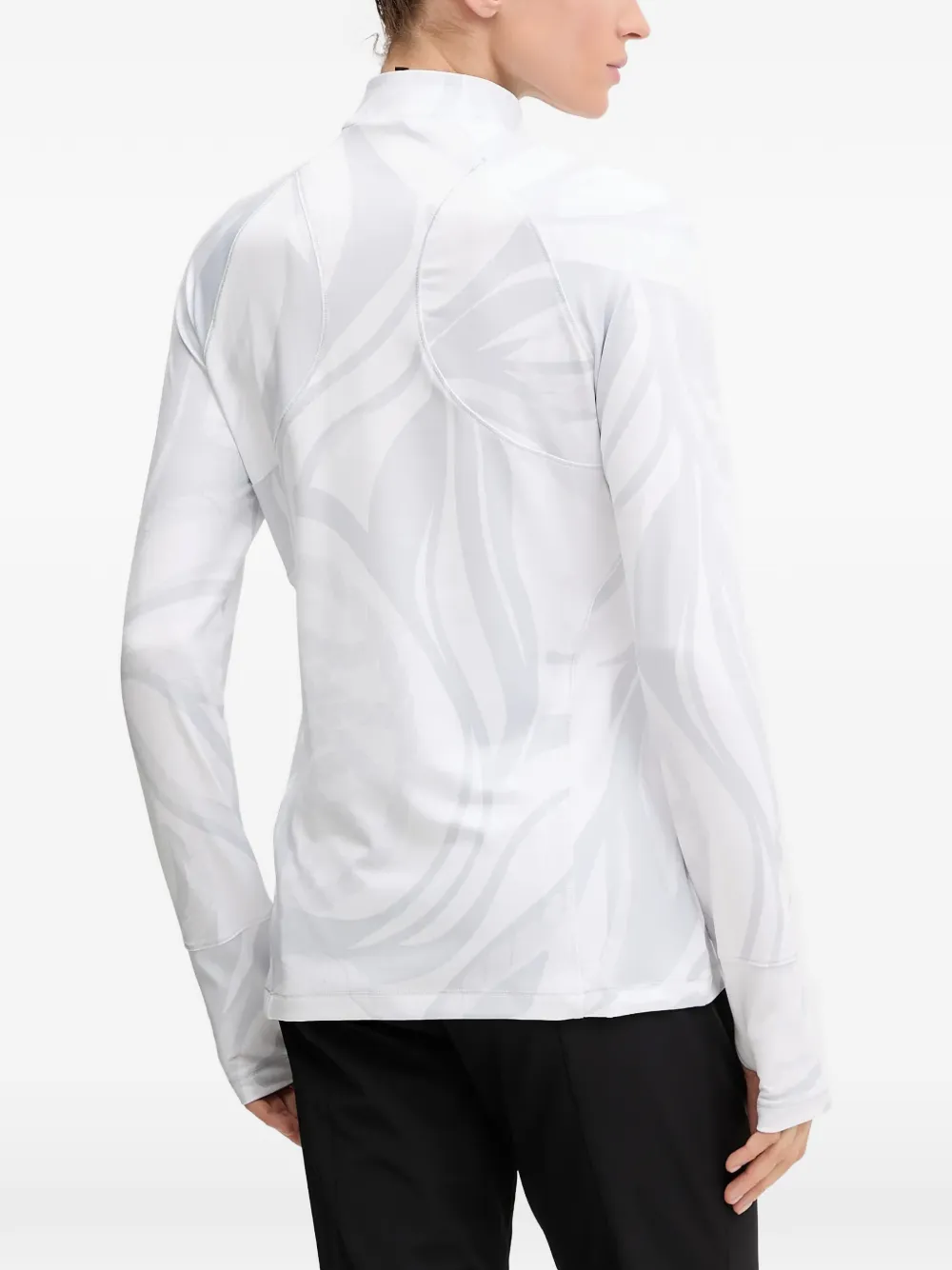 Sportalm Edinburgh abstract-print quarter-zip top Wit