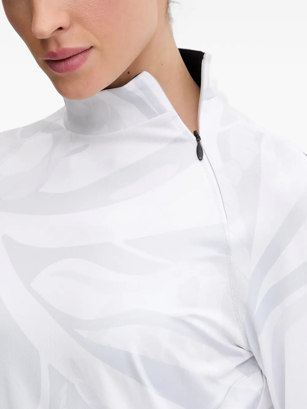 Sportalm Edinburgh abstract-print quarter-zip top Wit