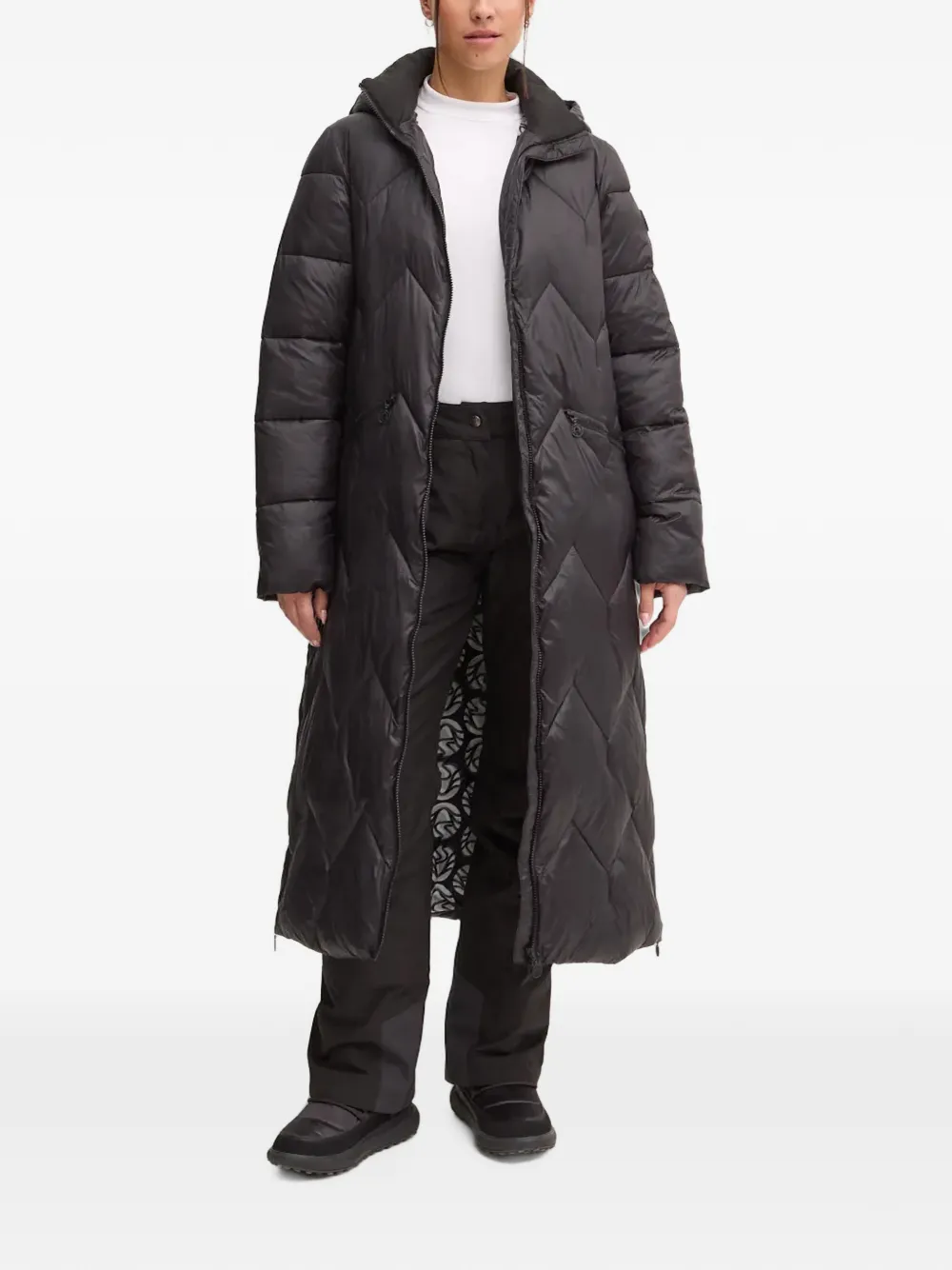 Sportalm quilted hooded long jacket - Schwarz