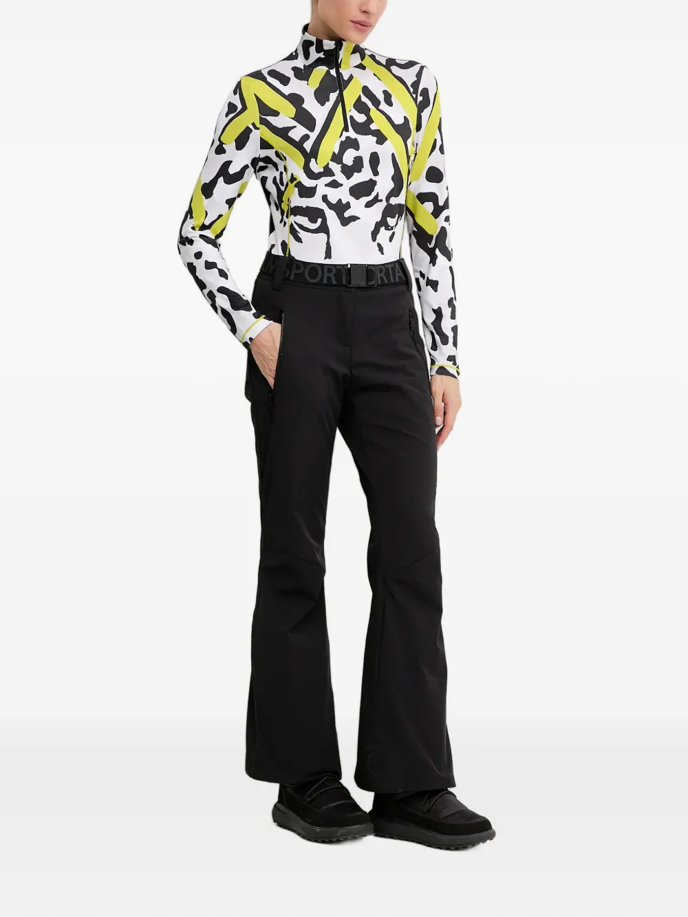 Sportalm animal-print zip-up top Wit