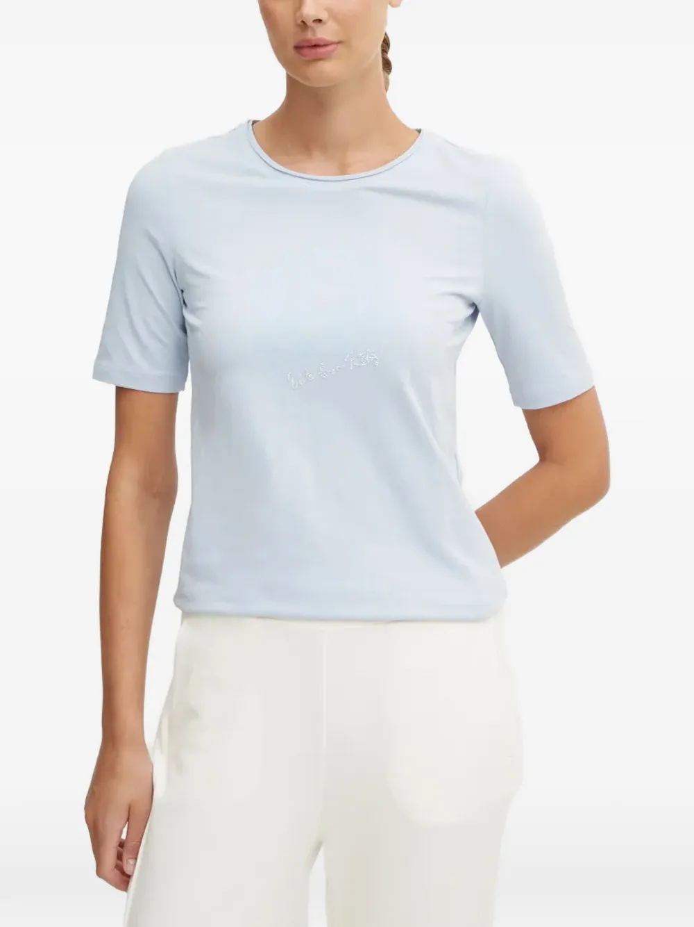 Sportalm crystal-embellished logo-print T-shirt - Blau