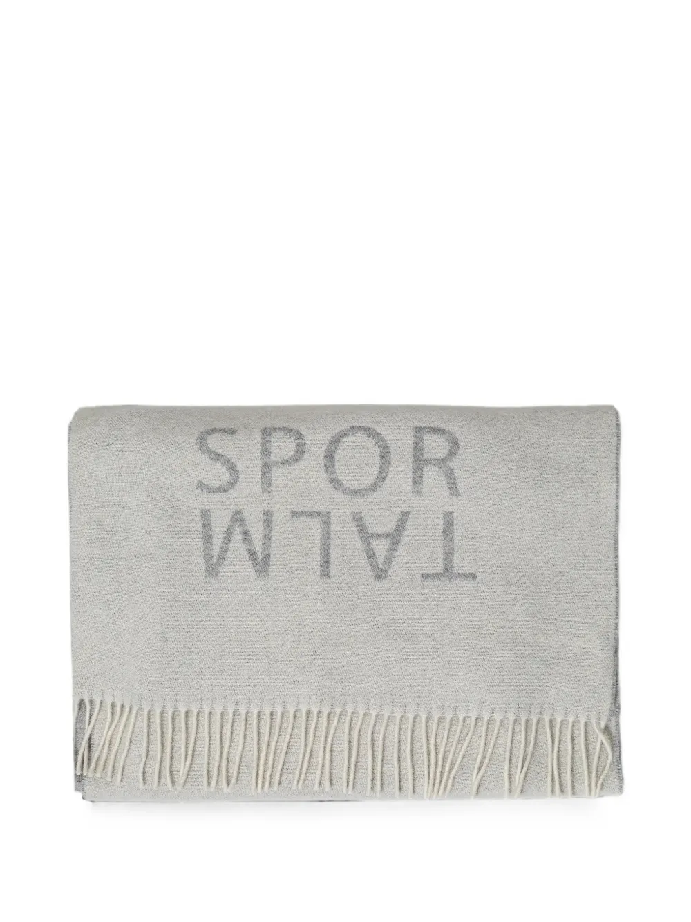 Sportalm Yamala logo-intarsia fringed-edge scarf - Grigio