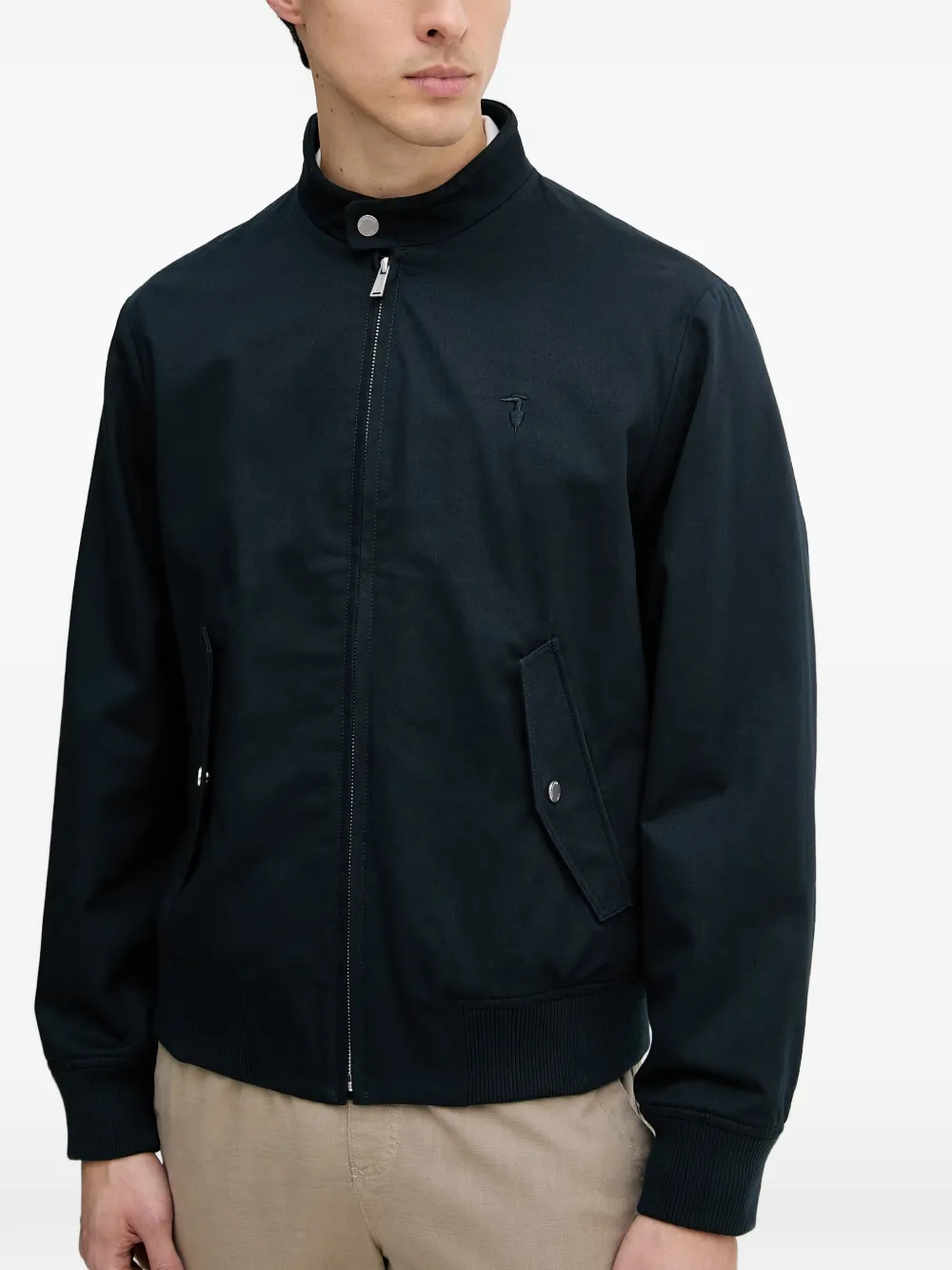 Trussardi Jack met geborduurd logo Blauw