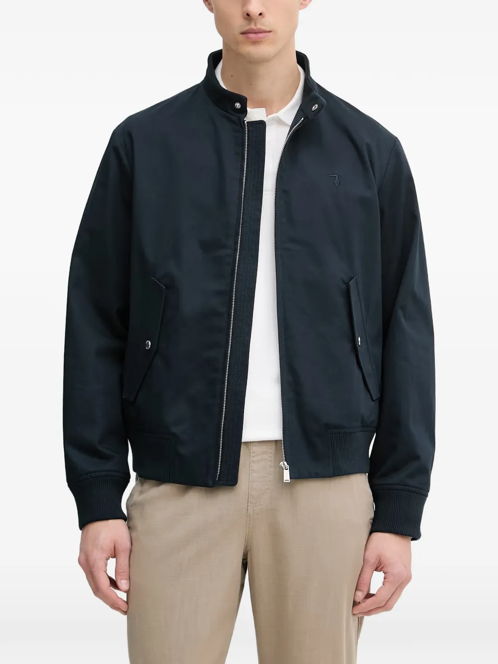 Trussardi Jack met geborduurd logo Blauw