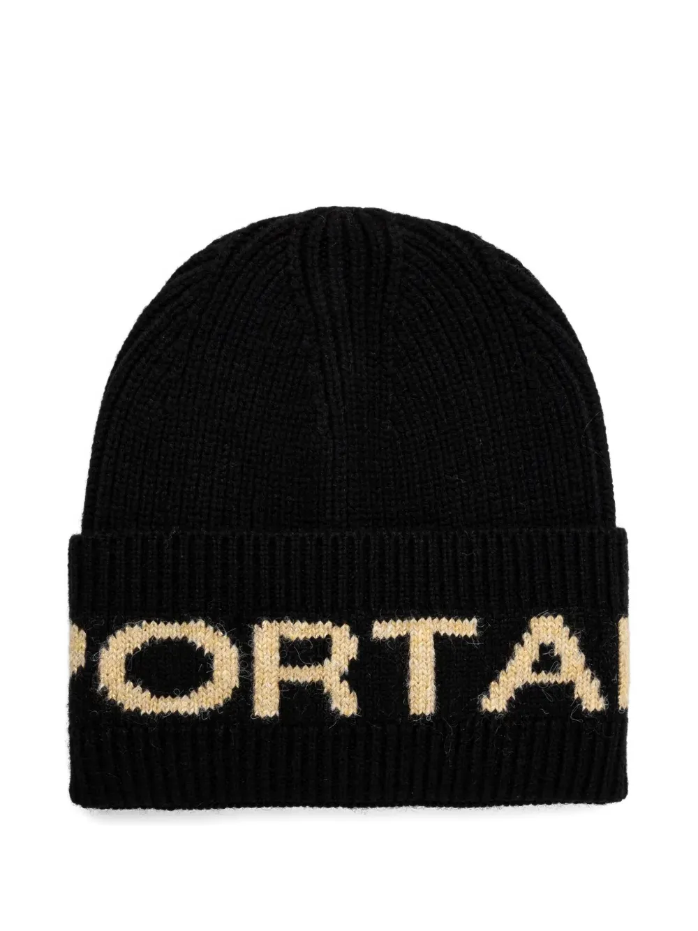 Sportalm logo-intarsia ribbed-knit beanie hat - Nero