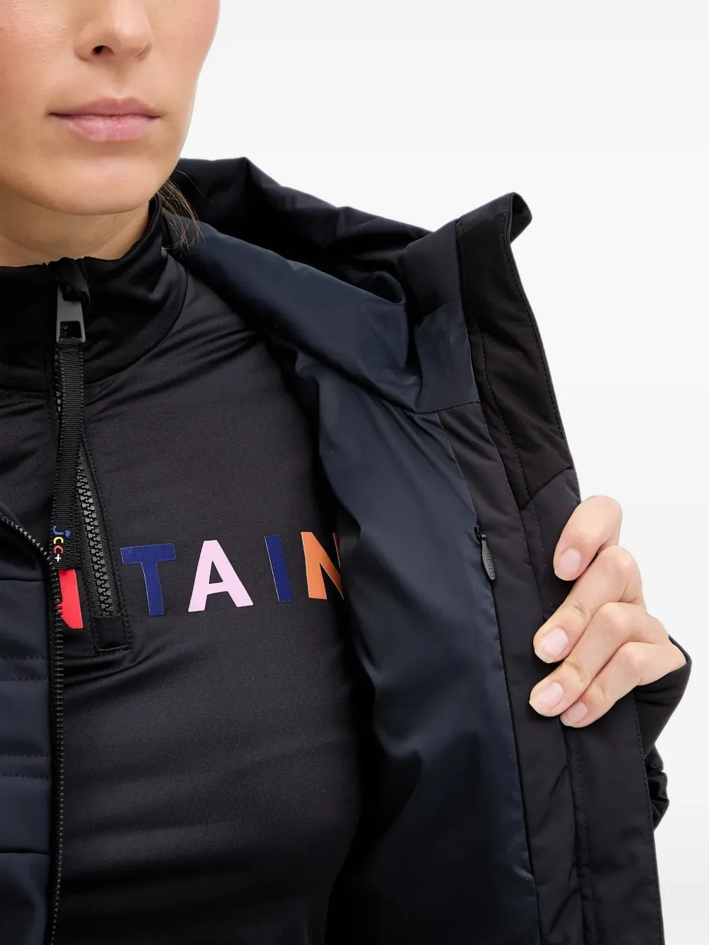 Sportalm belted quilted ski jacket Zwart