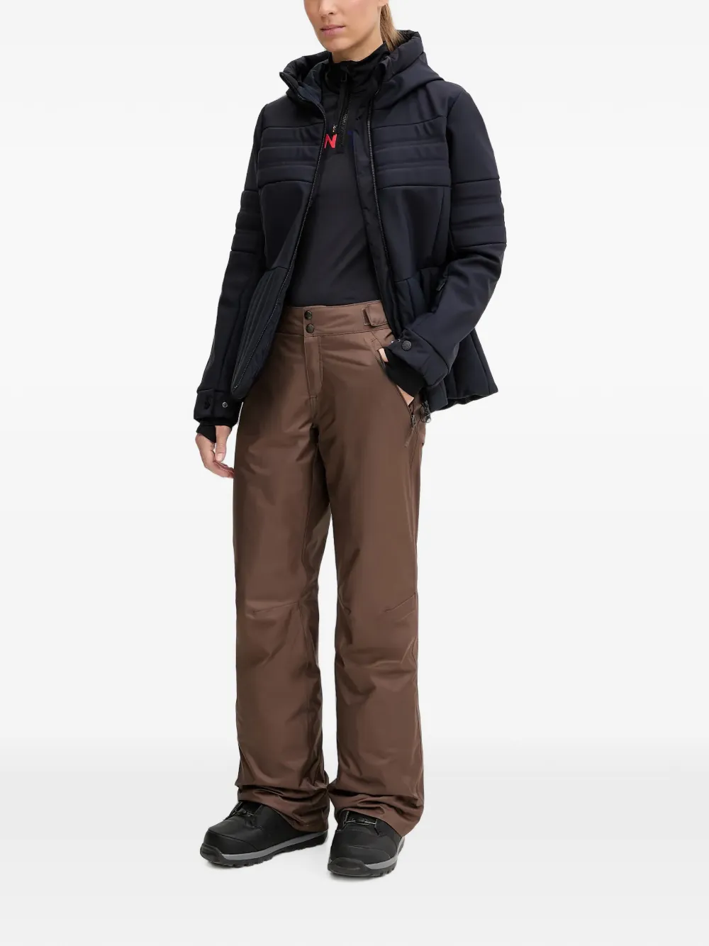 Sportalm belted quilted ski jacket Zwart