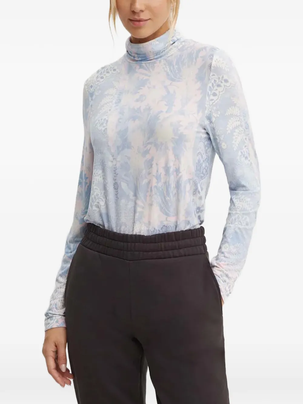 Sportalm paisley-print high-neck top - Blau