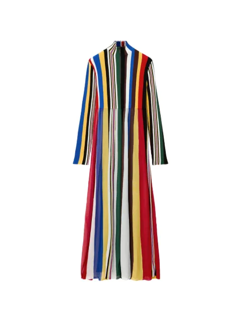 LOEWE vestido largo manga larga con motivo de rayas