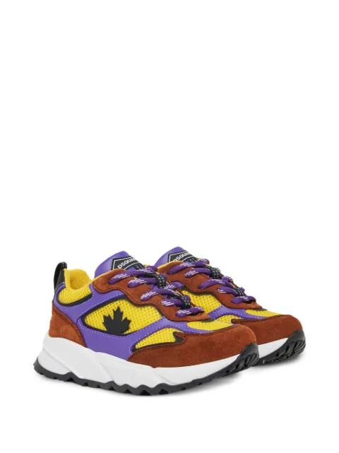 DSQUARED2 KIDS maple-leaf suede-panelled sneakers
