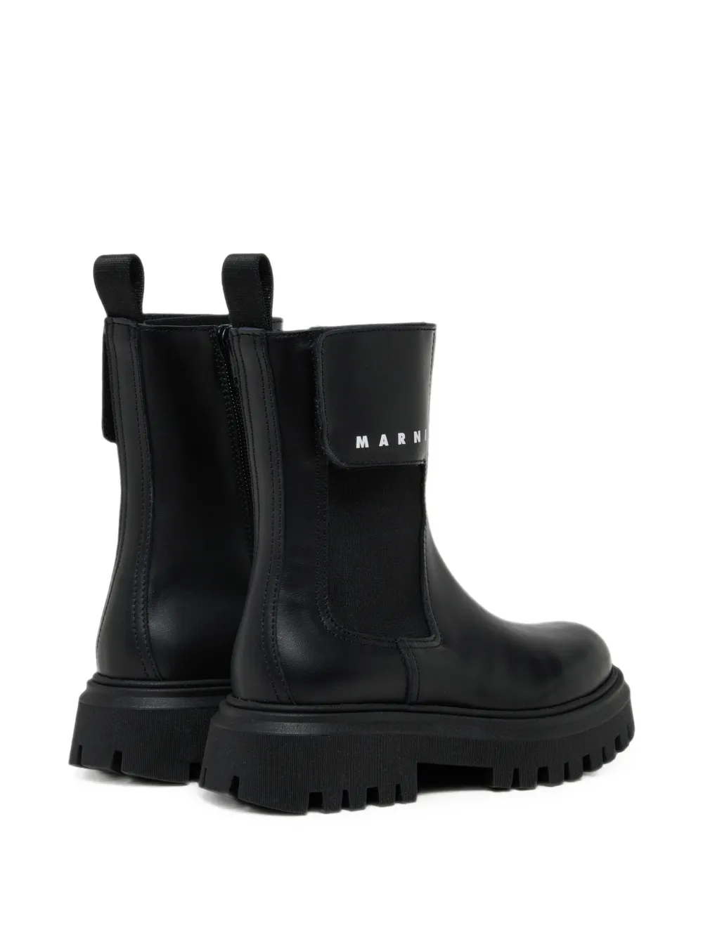Marni Kids logo-print ankle boots Zwart