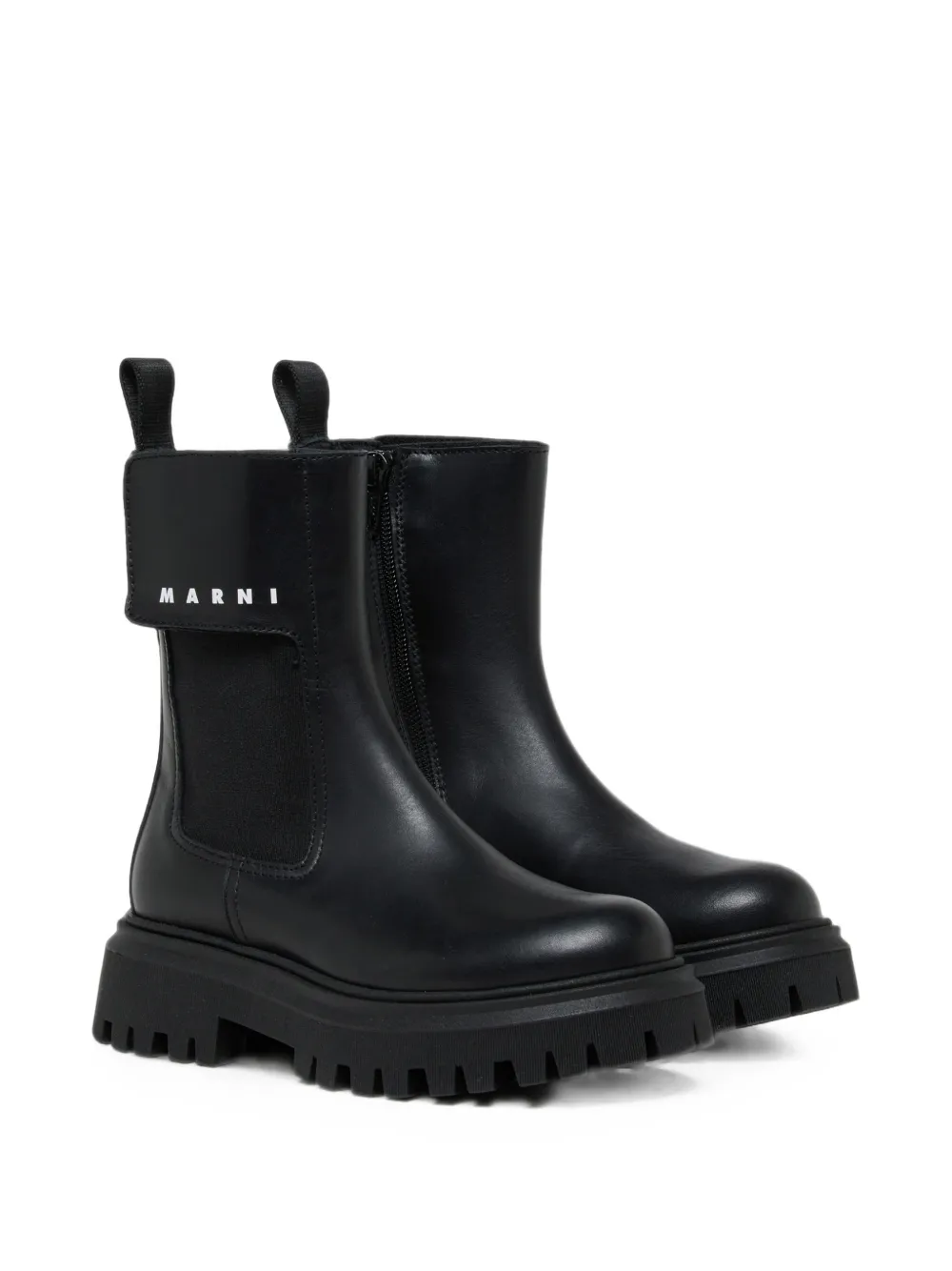 Marni Kids logo-print ankle boots - Nero