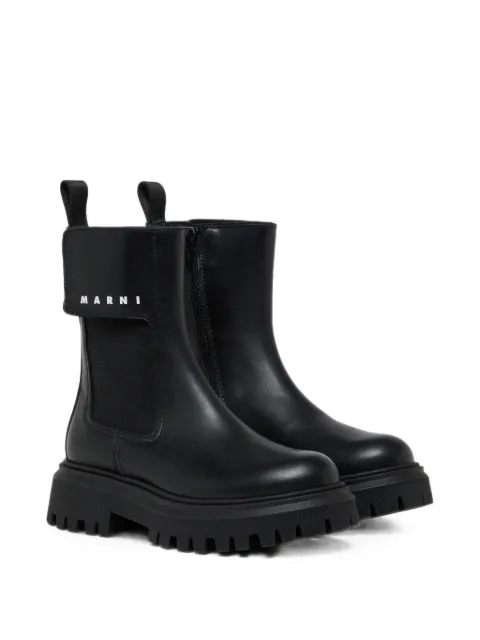 Marni Kids logo-print ankle boots