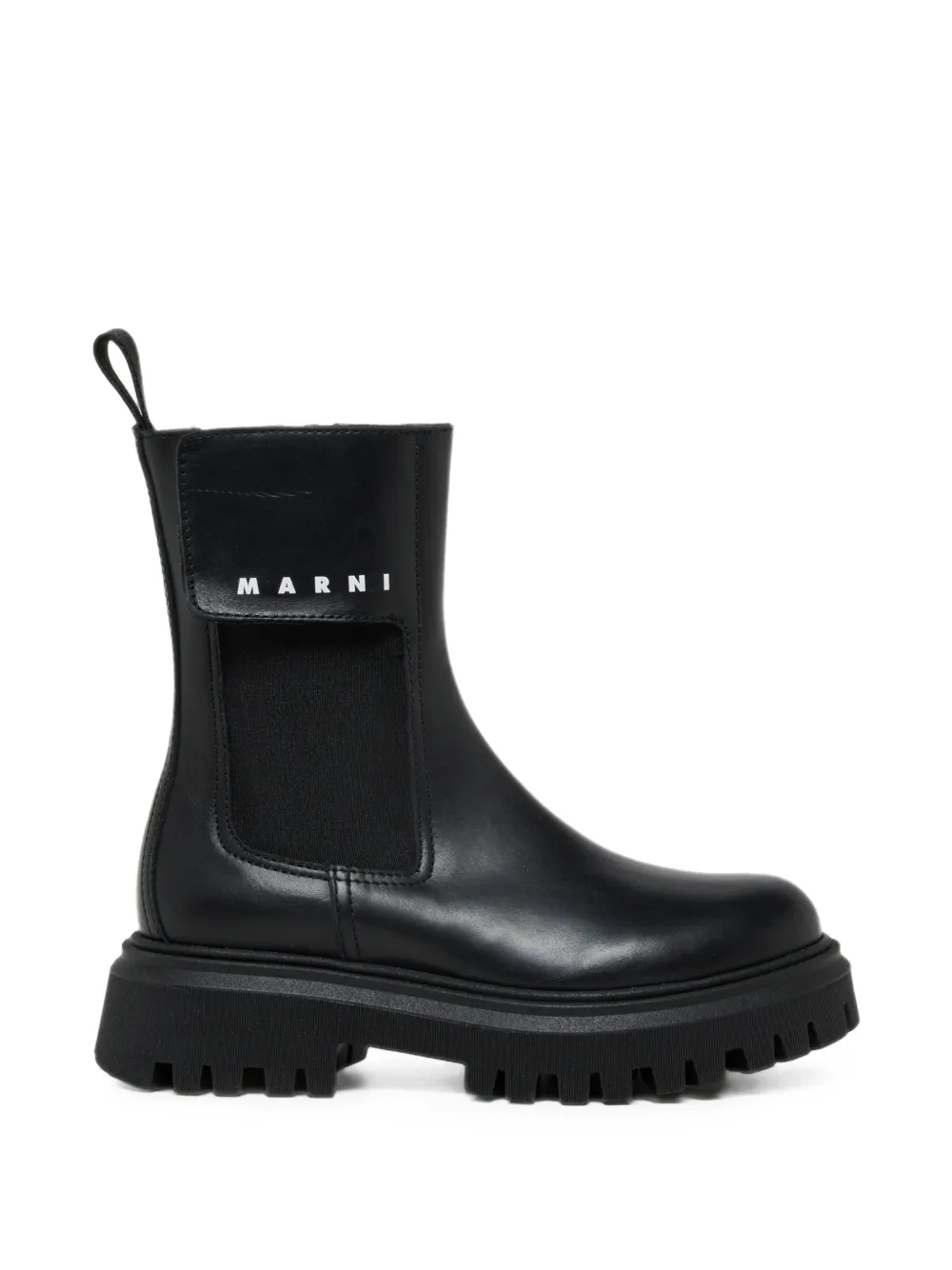 Marni Kids logo-print ankle boots Zwart