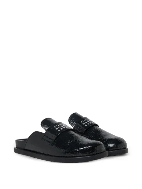 MM6 Maison Margiela Kids cracked-effect Numeric-Signature mules