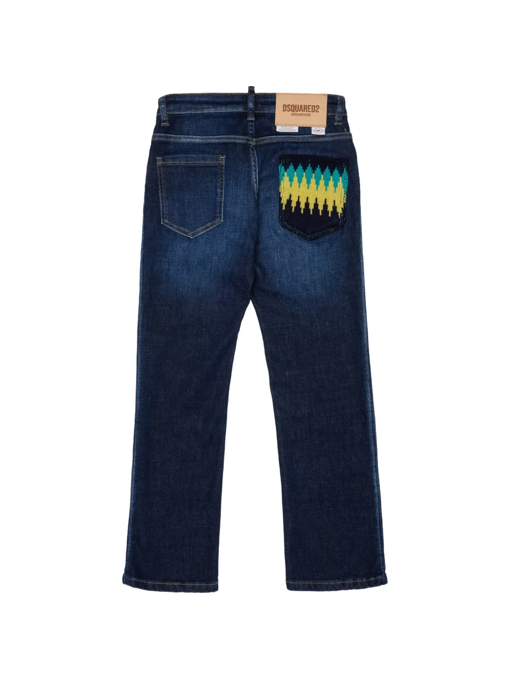 DSQUARED2 KIDS American jeans met jacquard Blauw