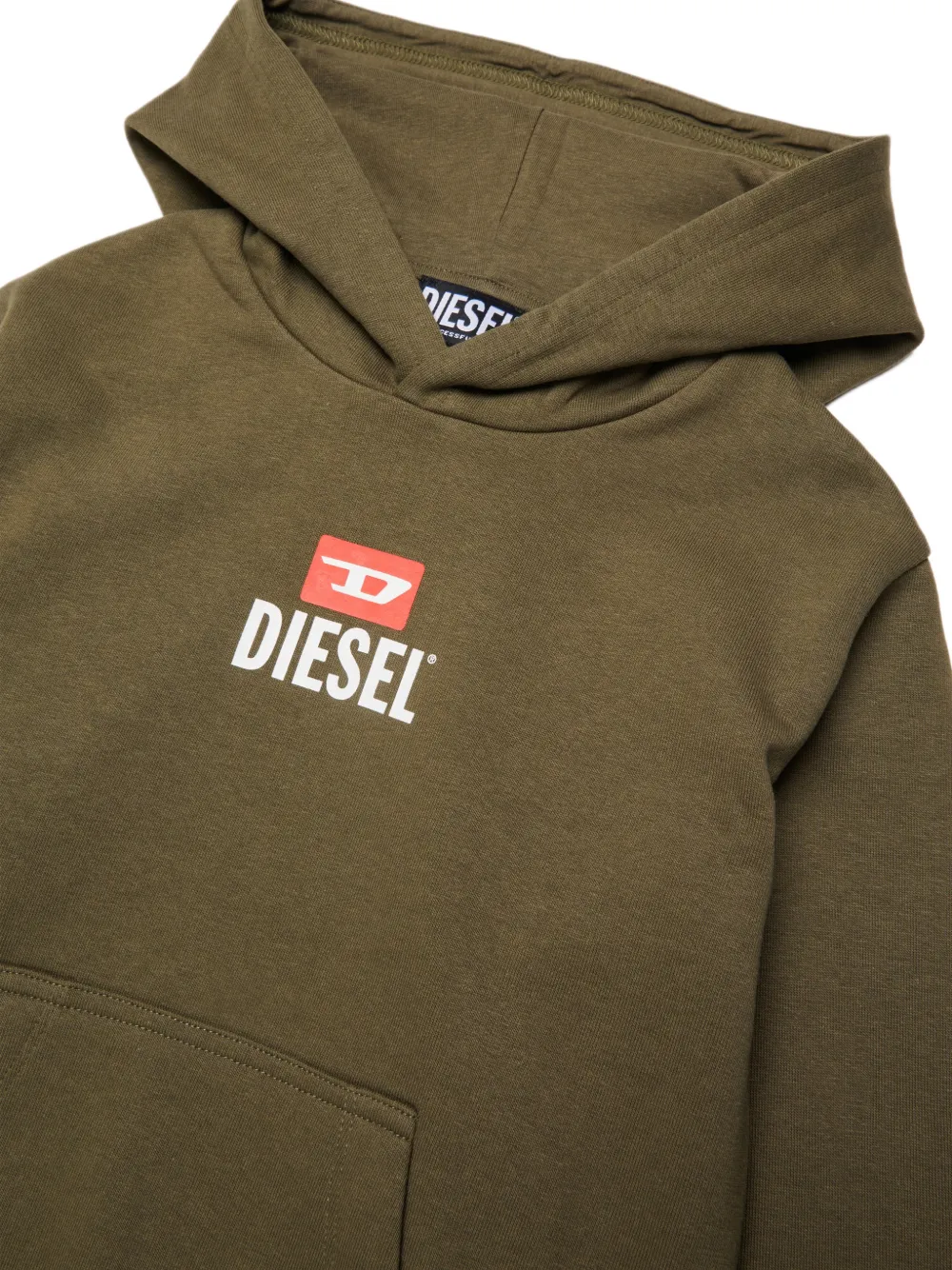 Diesel Kids logo-print hoodie Groen