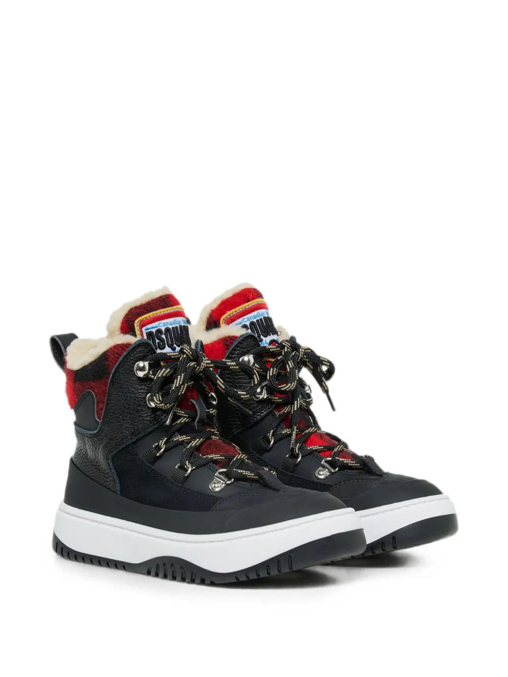 DSQUARED2 KIDS Karierte Stiefel mit Einsätzen - Schwarz
