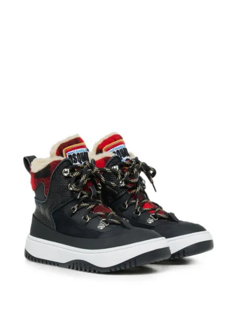 DSQUARED2 KIDS check-print panelled boots