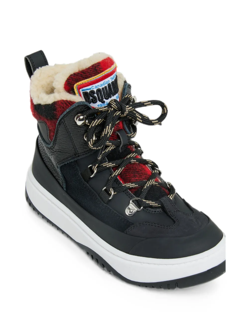 DSQUARED2 KIDS Geruite laarzen met vlakken Zwart