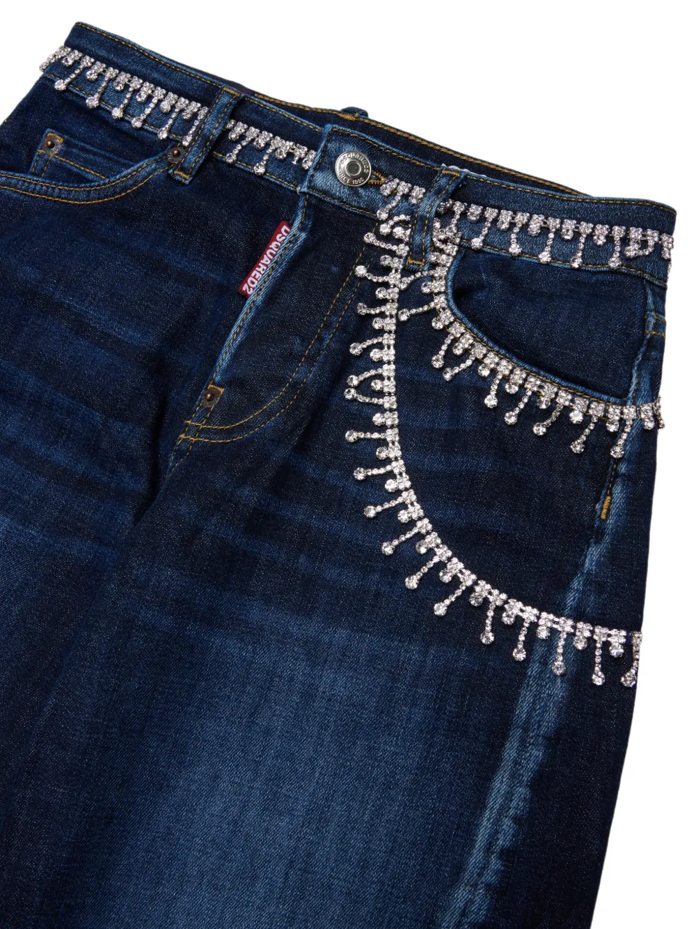 DSQUARED2 KIDS Jeans verfraaid met kristallen Blauw