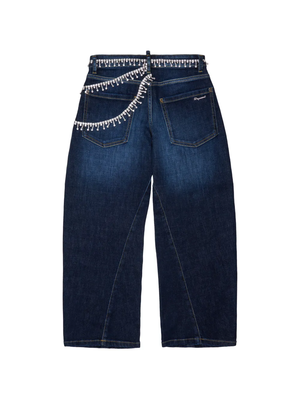 DSQUARED2 KIDS Jeans verfraaid met kristallen Blauw