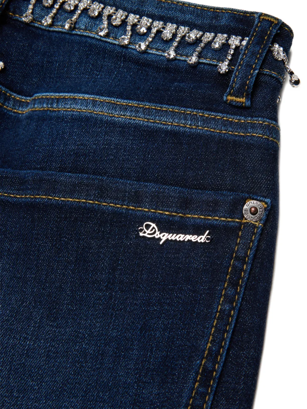 DSQUARED2 KIDS Jeans verfraaid met kristallen Blauw