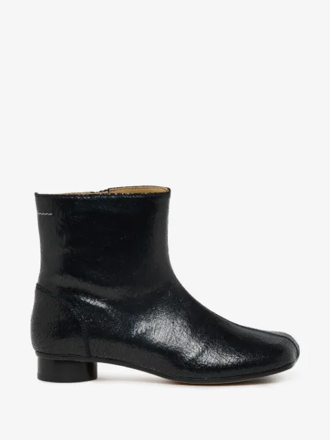 MM6 Maison Margiela Kids 크랙클 효과 스퀘어 토 앵클부츠