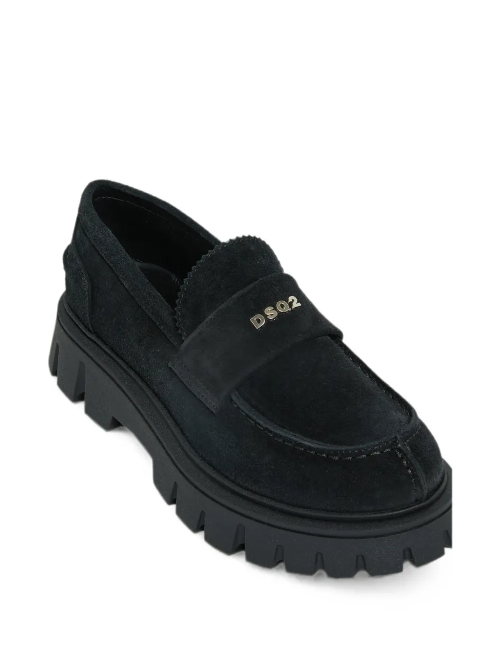 DSQUARED2 KIDS logo-plaque chunky-sole loafers Zwart