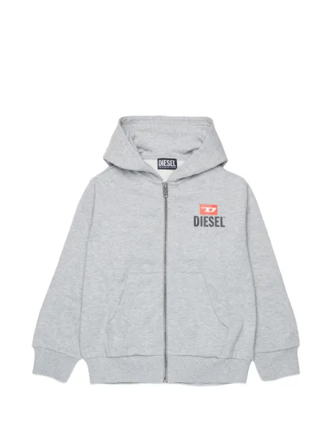 Diesel Kids logo-print zip-up hoodie