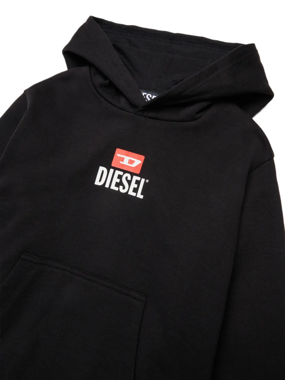 Diesel Kids logo-print hoodie Zwart