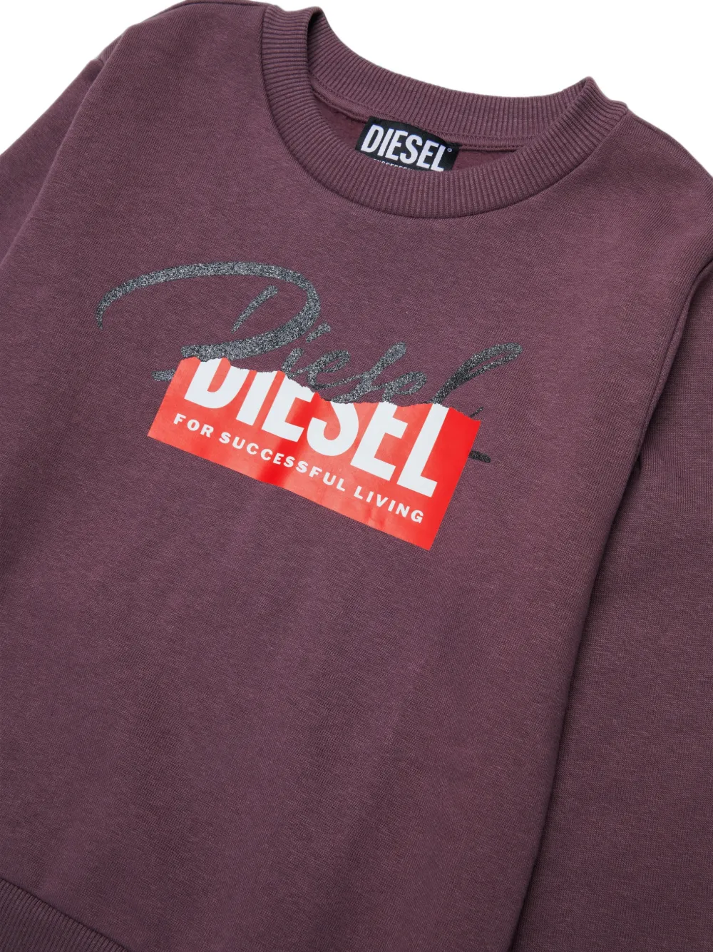 Diesel Kids Sweater met logoprint Paars