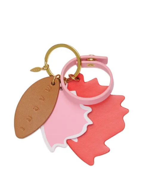 Marni Kids logo-engraved leaf-charm keyring