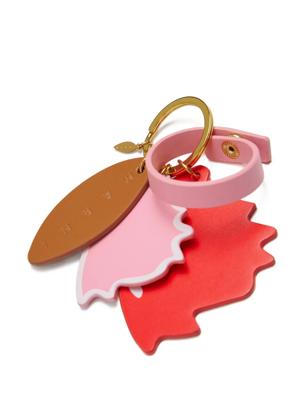 Marni Kids Sleutelhanger met gegraveerd logo en blad-bedel Bruin