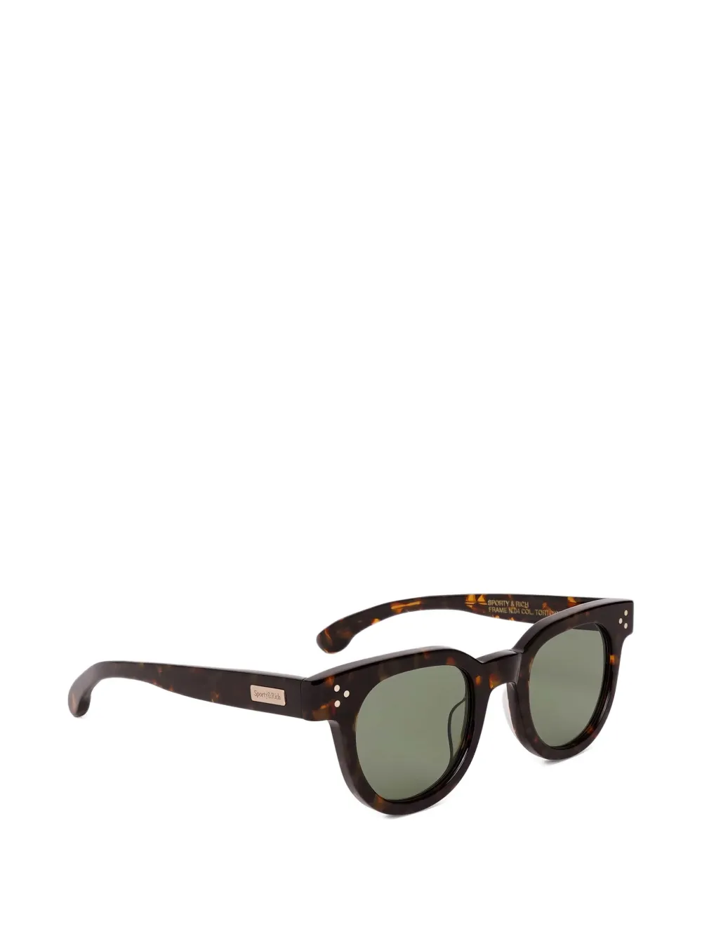 SPORTY & RICH KIDS Zonnebril met rond montuur en schildpadschild design Bruin