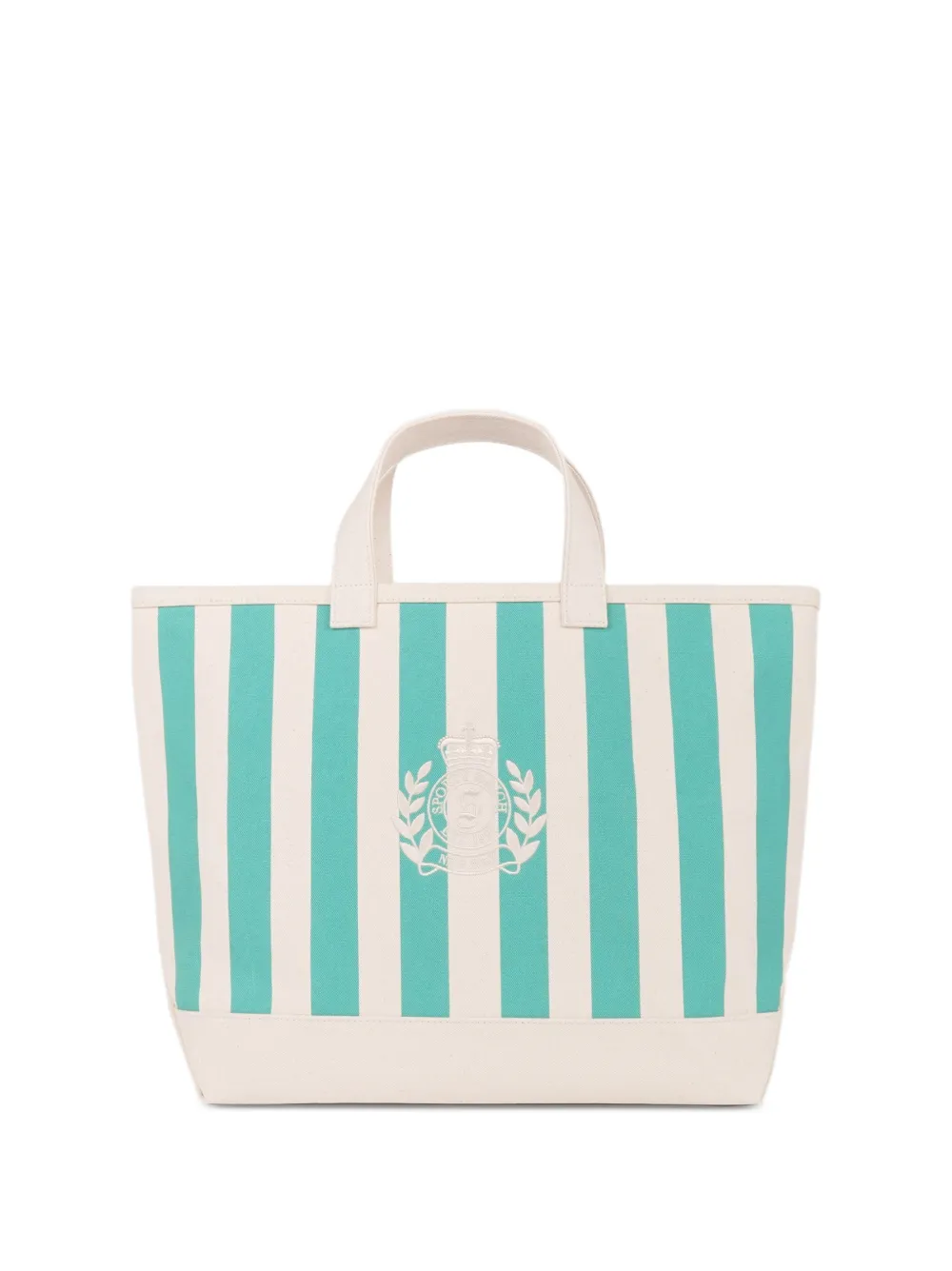 SPORTY & RICH KIDS sac cabas rayé à logo brodé - Vert