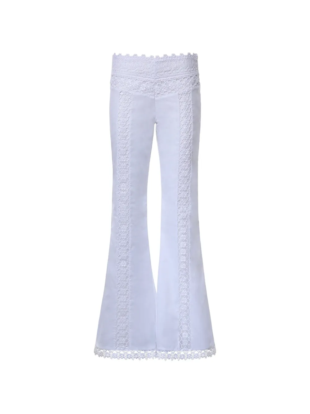 Charo Ruiz Ibiza Vianora lace-trimmed flared trousers - Bianco
