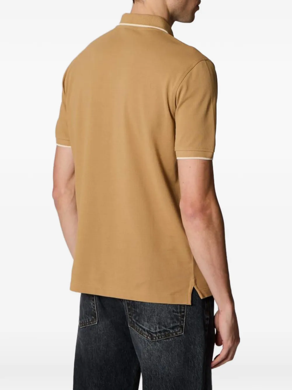 Paul Smith Zebra-patch tipped polo shirt Beige