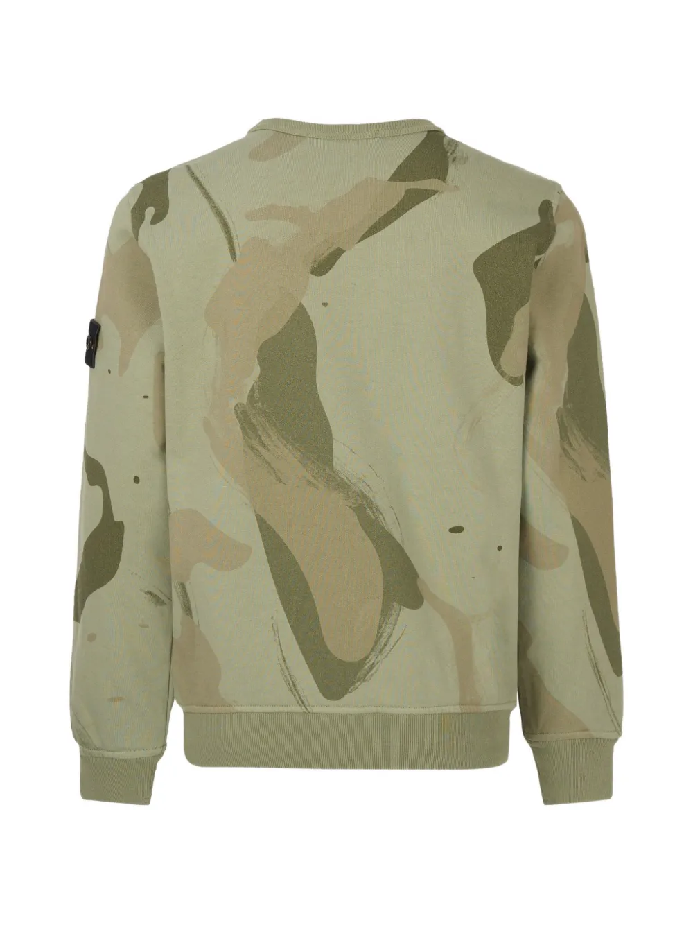 Stone Island Junior Compass-patch camouflage-print sweatshirt Groen