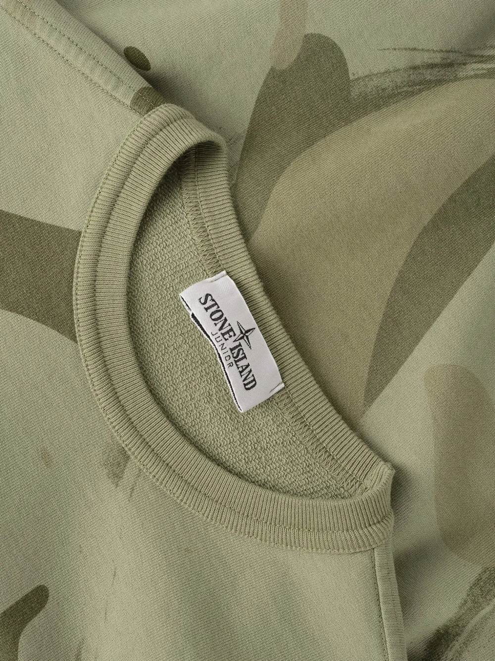 Stone Island Junior Compass-patch camouflage-print sweatshirt Groen