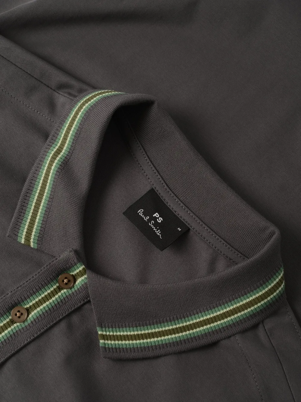 Paul Smith stripe-trim polo shirt Grijs